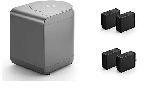 Airthereal Bundle Compostor eléctrico de cocina Revive y 4 filtros de carbón activado, capacidad de 2.5 litros con triple hoja SHARKSDEN, convierte