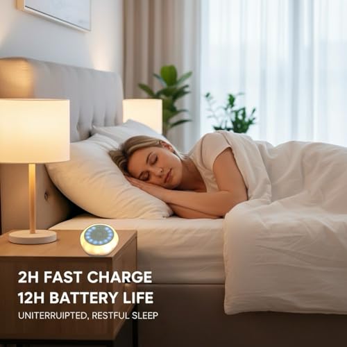 JWANGYUDG White Noise Sound Machine, Portable White Noise Machine, Sound Machine with Night Light, Travel Noise Machine for Home Office, Focus & Sleep - Image 5