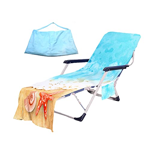 Subcluster Chaise Lounge Cover ,Beach Chair Towel ,Leopard Beach Towel For Pool Chairs And Lounges Kids Lawn Chair Quick Drying Towels Patio Lounge Chairs For Outside (Blue Beach) #TOP6