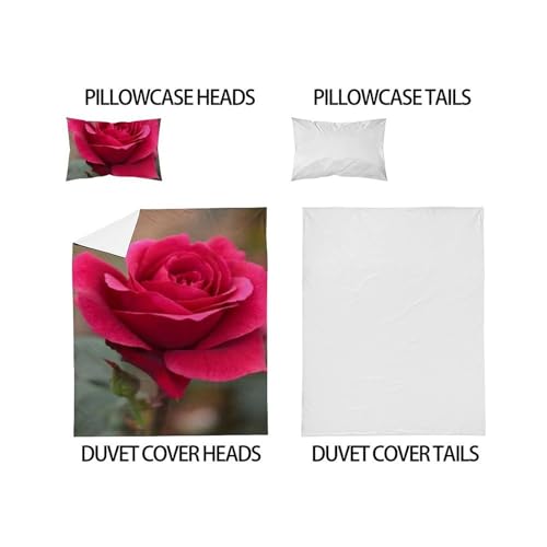 Imprimé 3D housse de couette fleurs plantes romantique microfibre 135x200