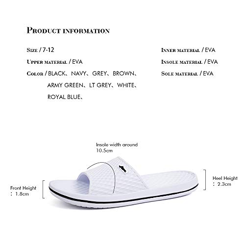Image of FUNKYMONKEY Men's Shower Slides - Non Slip Quick Drying Sandals for Men - Lightweight Pool Beach Bathroom Slippers Indoor Outdoor
