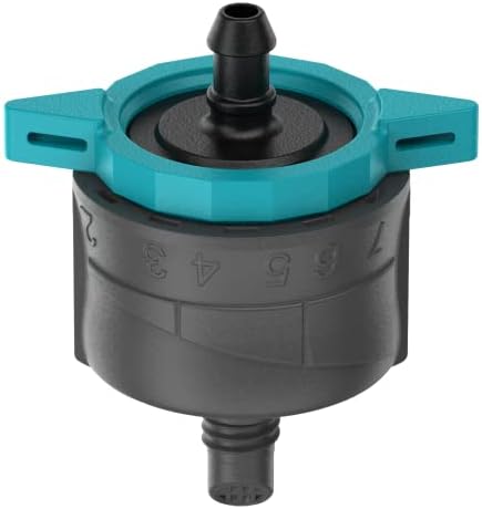 Gardena system Micro-Drip, regulowany kroplownik końcowy, regulacja ciśnienia: Element końcowy do nawadniania kroplowego do nawadniania roślin o różnej wysokości donicy (13304-20)