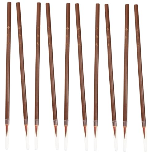 jojofuny Chinese Calligraphy Brush Set 10pcs Ink Brush Fine Tip for Writing Painting Art