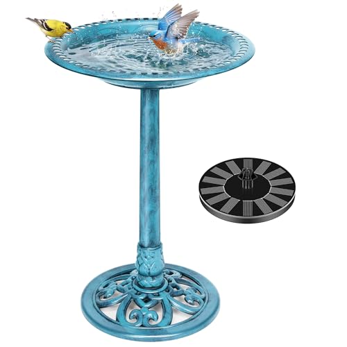 VIVOHOME Solar Fountain Bird Bath for Outside