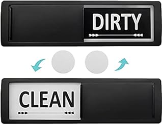 Coomazy Dishwasher Magnet Clean Dirty Sign, Easy to Read Non-Scratch Magnetic Indicator Sign with 2 Double-Sided Stickers, Strong Magnets, Universal Kitchen Dishwasher Refrigerator Magnet Sign