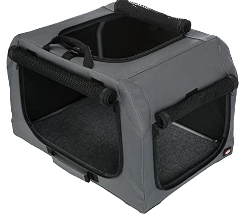 Trixie soft kennel easy reisbench grijs (95X69X63