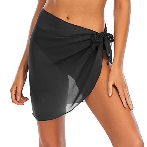 TBSCWYF Pareos Playa Mujer Trajes de BañO Pareos Falda de Volantes Verano Polivalente PañUelo de Bikini Sarong para Mujer Biquini Cover Up Chal Mujer Pareo para Mujer - Diseño en Colores Lisos