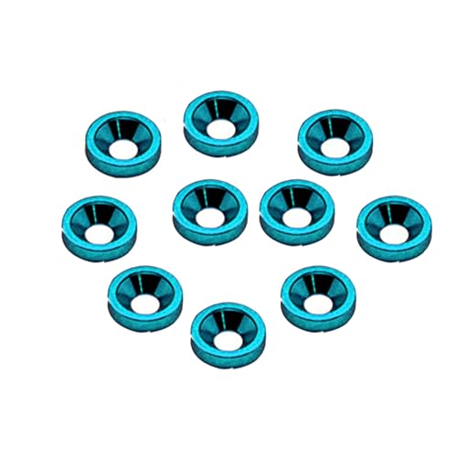 Core RC CR302 - Alloy M4 Washers, Countersunk, Blue (10)