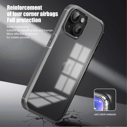 Image of KARWANBack Cover |Shockproof Bumper Case | Full Camera Protection | Raised Edges | Super Soft Side TPU | Bumper Case for iPhone 15 - Grey