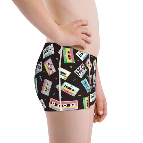 Boys' Cotton Boxer Brief Soft Underwear-Colorful Retro Tape2