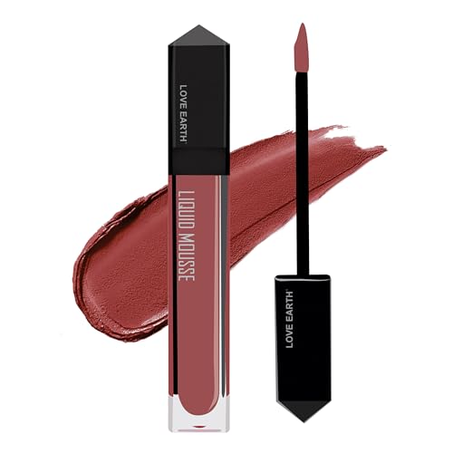 Image of Love Earth Liquid Mousse Lipstick - Pink Colada Matte Finish | Lightweight, Non-Sticky, Non-Drying,Transferproof, Waterproof | Lasts Up To 12 Hours With Vitamin E And Jojoba Oil - 6Ml
