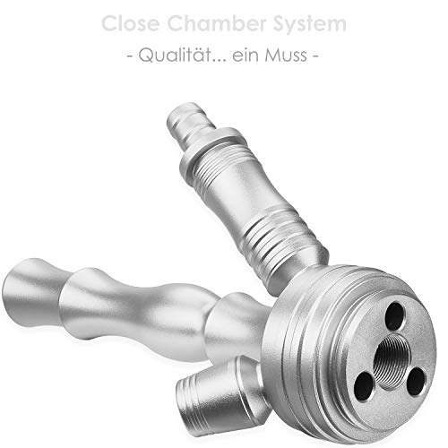 DILAW® Tornado Shisha Set Hookah Aluminium Alu 67cm + LED Licht | Wasserpfeife Kaminkopf Komplettset Molassefänger… – Bild 3