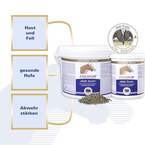 EQUIPUR - zink forte - Sicher versorgt mit organischem Zink und Selen, 1000 g Pellets in Dose