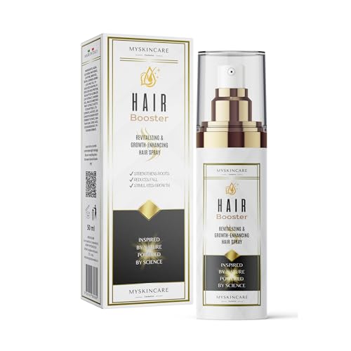 MYSKINCARE - HAIR Booster Spray Anticaída 50 ml - Tratamiento Fortalecedor Diario con Biotina Cafeína Queratina Pantenol - Ayuda a Reducir la Caída hasta un 90% - Cabello Más Fuerte y Denso