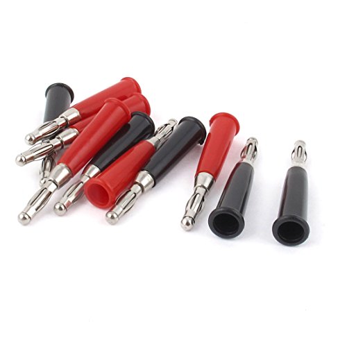 Conector Banana macho 10 pcs rojo negro 48 mm miniatura 1