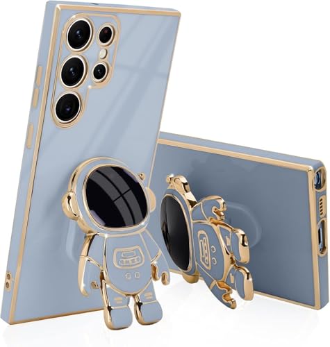 Image of for Samsung Galaxy S24 Ultra 5G Case Cute 3D Astronaut Stand Design Camera Protection Shockproof Soft Back Coverfor Samsung Galaxy S24 Ultra 5G (Blue)