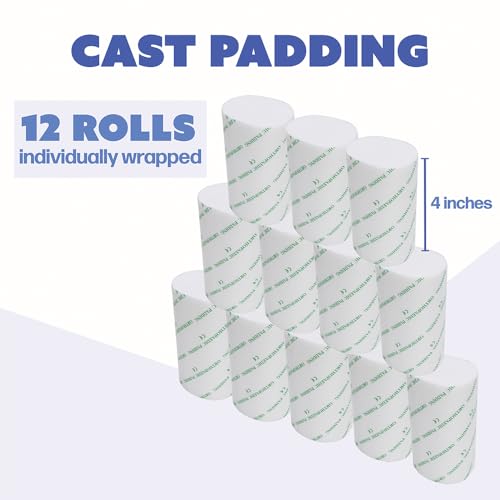 Cast Padding 12 Rolls 4” x 12ft, Individually Wrapped, Undercast Padding Cotton, Gauze Bandage for Halloween Wrap Bandage Art Projects, Body Casts, Mask Making, Hobby Craft, Wound Care, Orthopedic miniatura 2