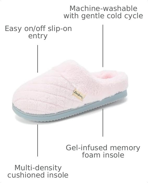Image of Dearfoams Women's Memory Foam House Slippers - Libby Terry Clog With Wide Widths