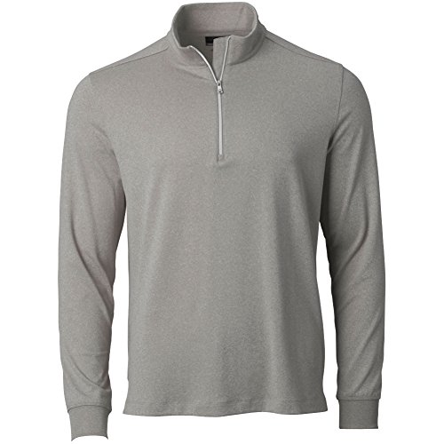 Greg Norman Collection Mens Heathered 1/4-Zip Mock, Grey Heather, X-Large