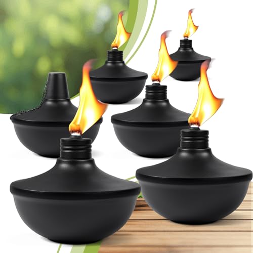 6-Pack Upgraded Tabletop Torches, 24 oz Citronella Torches