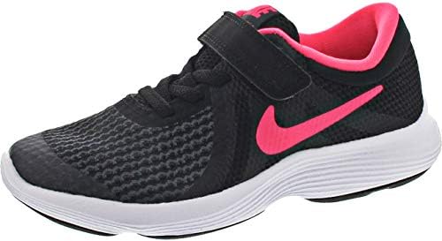Nike Girl's Revolution 4 (PSV) Running Shoe, Black/Racer Pink-White, 2.5Y Regular US Little Kid