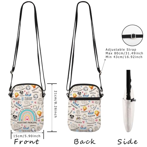 WCGXKO Assistant Principal Gift To Teach Is To Touch A Life Forever Zipper Crossbody Bag2