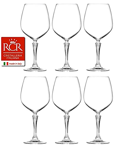 RCR Cristalleria Italiana Aria Collection 6 Piece Crystal Wine Glass Set (Glamour Burgundy (27 oz)) - Thumbnail 5