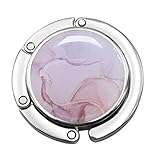 1 PC Compact Folding Table Side Hook with Elegant Marble Pattern – Perfect for Wallets, Bags, Classrooms, Dining Tables, and Cafes
