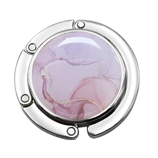 1 PC Compact Folding Table Side Hook with Elegant Marble Pattern - Perfect for Wallets, Bags, Classrooms, Dining Tables, and Cafes