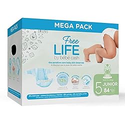 Bébé Cash Freelife Pañales para bebé, talla 5 (11 - 25 kg), 84 pañales