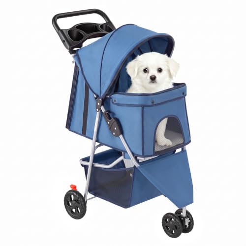 Image of NEWBULIG Foldable 3 Wheel Pet Stroller for Dogs and Cats