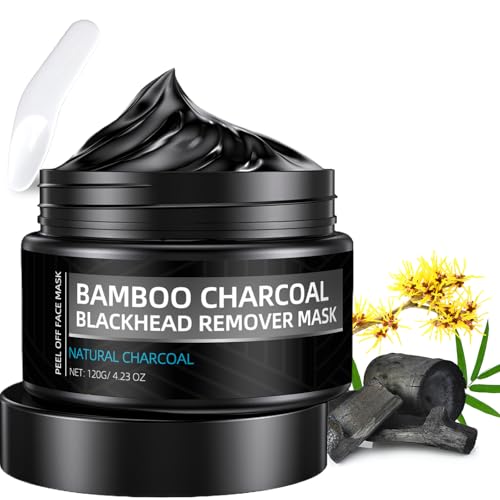 Paistely Blackhead Mask Peel off, Nose Blackhead Remover, Charcoal Peel Off Black Mask, Purifying Bamboo Charcoal and Deep Cleansing for All Skin Types, 4.23Oz