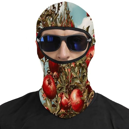 Pasamontaña térmico para hombre y mujer con estampado de árbol de granada, máscara facial para esquí, motocicleta y clima frío miniatura 3