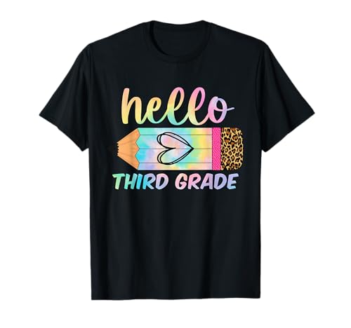 Hello Third Grade - Back to School Pencil Tie Dye 3rd Grade T-Shirt