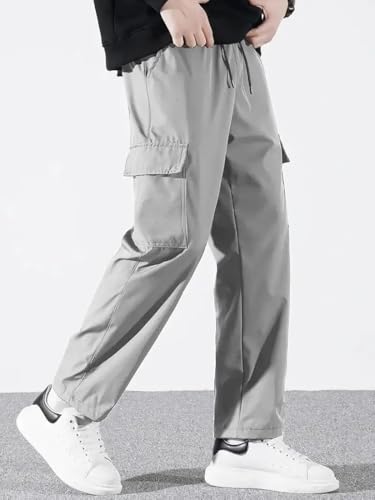 Image of Cargo Pants for Men | Cotton Cargo Trousers|Cargo for Men |Cotton Cargo Pant |Drawstring Waist Pant Multi Pocket Utility Wear