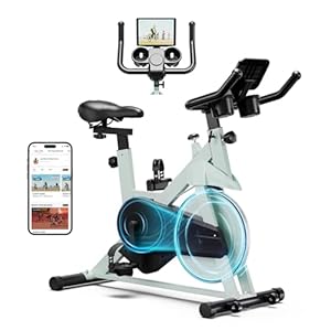 MJWW Exercise Bike with Magnetic Resistance, Indoor Cycling Bikes 136KG Weight Capacity Stationary Bike with Exclusive App for Home Fitness