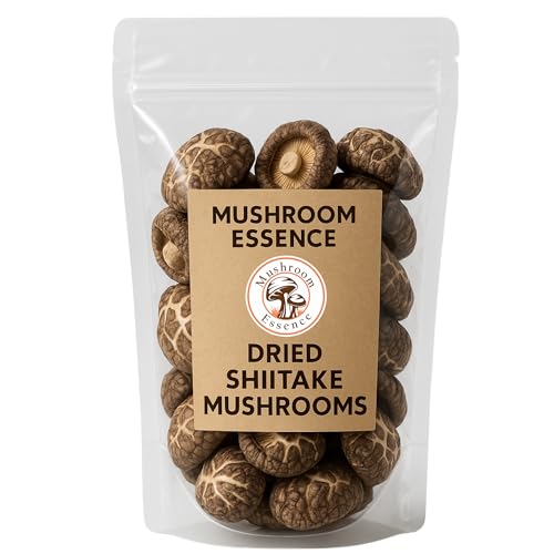 Image of Mushroom Essence Dried Shiitake Mushrooms | Sun-Dried, Whole, Grade A-100g | Rich Umami Flavor | Ideal for Soups, Stir-Fries & Broths |