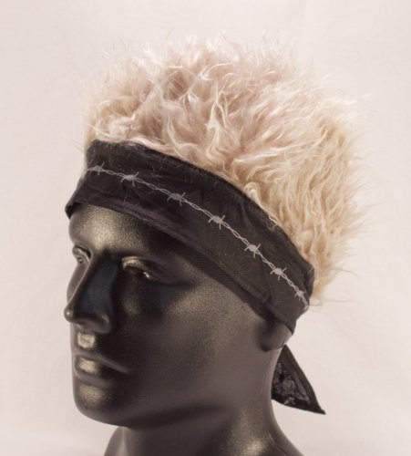 Billy-Bob Black Barbed Wire Bandana Wig - [Blonde Hair] (accesorio de disfraz)