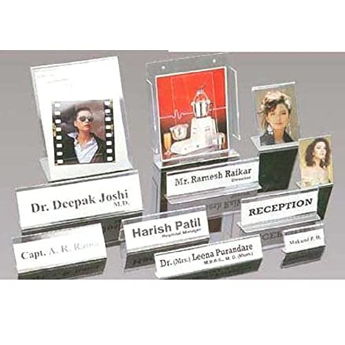 Image of Shuban Acrylic Desk Name Plate Holder Desk Sign Frame for Table Display Blank Nameplate for Office Business Conference Meetingroom Student School Classroom (Clear)