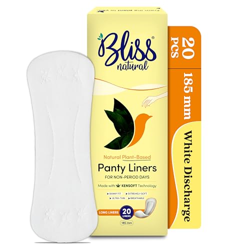 Image of BLISSNATURAL Panty Liners for Women 185mm Daily Use (Pack of 20) | For Non-Period Days | Ultra Thin, Extremely Soft, Skinny Fit | Plant Based