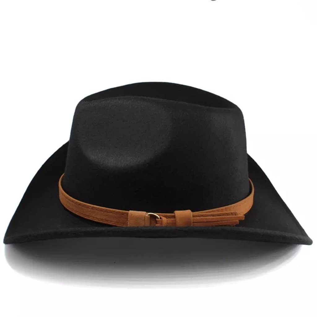 ACiyD Cappello da Cowboy Stile Etnico da Viaggio Cappello da Jazz in Tinta Unita Neutra Cappello da Cowboy Cappello da Equitazione per Uomo e Donna (Color : C, Size : 56-58cm) (D 56) (C 6 7/8)