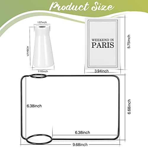 4X6 Picture Frame Set Of 2, Unique Ornament Photo Frames With Ceramic Vass Flower For Tabletop Display Office Home Living Room Table Décor (Black + Gold) #TOP2