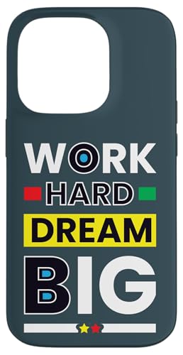 Work Hard Dream Big Minimalist ���`�x�[�V�����A�b�v �X�}�z�P�[�X iPhone 14 Pro �p