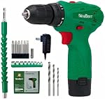 NEWBEAT Cordless Drill Set, 12V Power Drill Driver with 1 Battery and Charger, 3/8" Keyless Chuck, 2 Variable Speed, 18+1 Torque Setting, Drill Driver Kit for Home and DIY Project