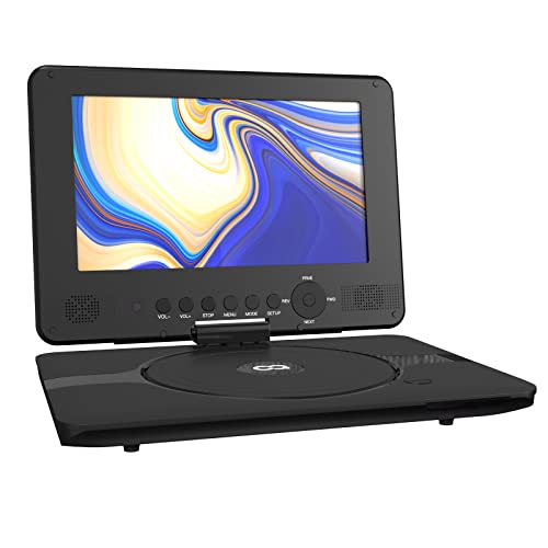 COOAU 11” Portable DVD Player, Support Power Bank Charging, Last Memory Function, Region Free, SD/USB/AV-Out Port with HD Swivel Screen,Car TV for Kids, Black