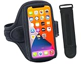 Tune Belt AB91 Running Armband – No-Slip Phone Holder for Runners – Fits iPhone 17 16 15 14 Pro/Plus & Galaxy S24 S23 – Comfortable Sweat-Resistant Neoprene (Black) with EX3 Extender (Black)