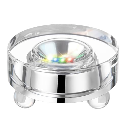 Présentoir en cristal avec éclairage LED multicolore intégré. Œuvre d'art en cristal 3D avec mini-support lumineux LED à couleurs changeantes, idéal...