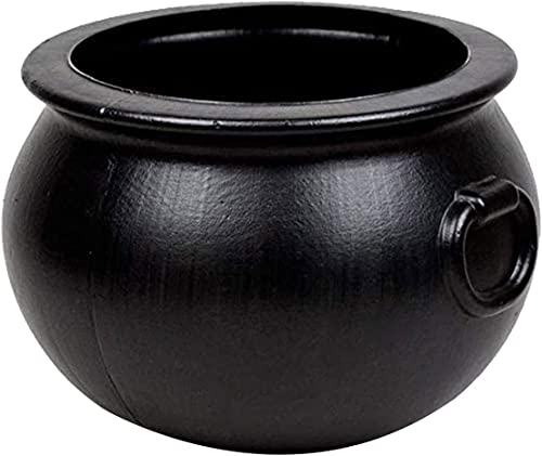 PMU Large Halloween Cauldron 18' Big Witch Plastic Cauldron bowl Black, For Halloween Decor