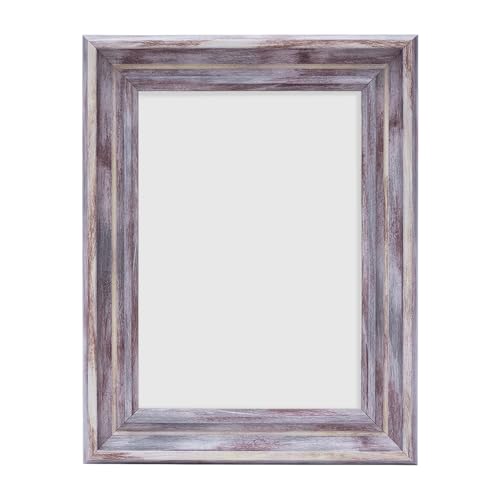 Image of GOLDEN PEACOCK Set of 2 5x7 Inch Photo Frames - Antique Dusty Grey Finish | Elegant Wall Hanging & Tabletop Picture Frames for Home Decor & Gifting