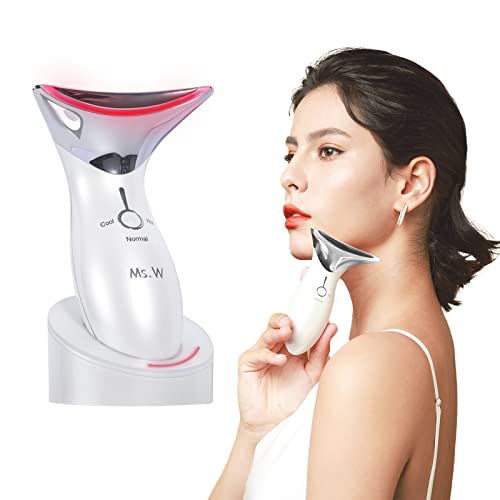 Ms.W Masajeador facial eléctrico, masajeador de estiramiento facial caliente y frío, herramientas para el cuidado de la piel, dispositivo antiarrugas y de envejecimiento para mujeres
